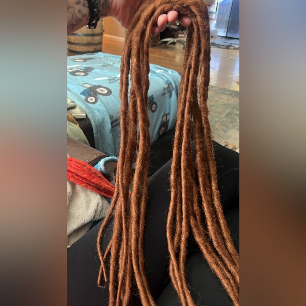 Dreadful Hippie Auburn dread extensions